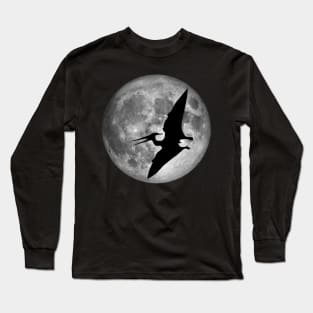 Pterodactyl On The Moon Long Sleeve T-Shirt